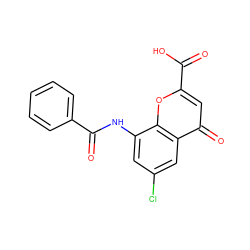 O=C(Nc1cc(Cl)cc2c(=O)cc(C(=O)O)oc12)c1ccccc1 ZINC000096271904