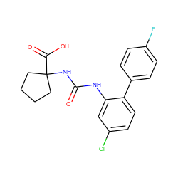 O=C(Nc1cc(Cl)ccc1-c1ccc(F)cc1)NC1(C(=O)O)CCCC1 ZINC000218414692