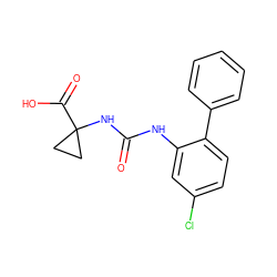 O=C(Nc1cc(Cl)ccc1-c1ccccc1)NC1(C(=O)O)CC1 ZINC000218414591