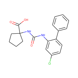 O=C(Nc1cc(Cl)ccc1-c1ccccc1)NC1(C(=O)O)CCCC1 ZINC000218401116