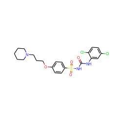 O=C(Nc1cc(Cl)ccc1Cl)NS(=O)(=O)c1ccc(OCCCN2CCCCC2)cc1 ZINC000084633973