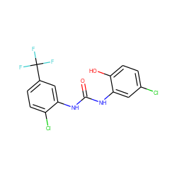 O=C(Nc1cc(Cl)ccc1O)Nc1cc(C(F)(F)F)ccc1Cl ZINC000001752617