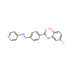 O=C(Nc1cc(Cl)ccc1O)c1ccc(CNc2ccncc2)cc1 ZINC000040899522