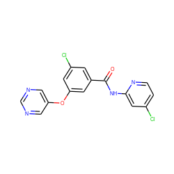 O=C(Nc1cc(Cl)ccn1)c1cc(Cl)cc(Oc2cncnc2)c1 ZINC000096938956