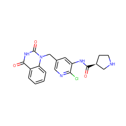 O=C(Nc1cc(Cn2c(=O)[nH]c(=O)c3ccccc32)cnc1Cl)[C@H]1CCNC1 ZINC001772647471