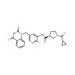 O=C(Nc1cc(Cn2c(=O)[nH]c(=O)c3ccccc32)cnc1F)[C@H]1CCN(C(=O)C2CC2)C1 ZINC001772606812