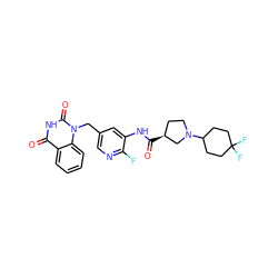 O=C(Nc1cc(Cn2c(=O)[nH]c(=O)c3ccccc32)cnc1F)[C@H]1CCN(C2CCC(F)(F)CC2)C1 ZINC001772604041