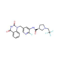 O=C(Nc1cc(Cn2c(=O)[nH]c(=O)c3ccccc32)cnc1F)[C@H]1CCN(CC(F)(F)F)C1 ZINC001772572792