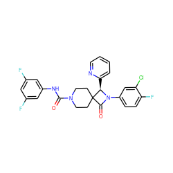 O=C(Nc1cc(F)cc(F)c1)N1CCC2(CC1)C(=O)N(c1ccc(F)c(Cl)c1)[C@@H]2c1ccccn1 ZINC000058602592