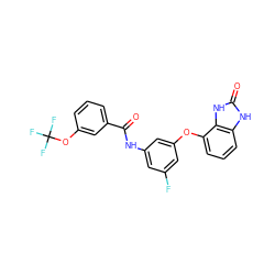 O=C(Nc1cc(F)cc(Oc2cccc3[nH]c(=O)[nH]c23)c1)c1cccc(OC(F)(F)F)c1 ZINC000045372162
