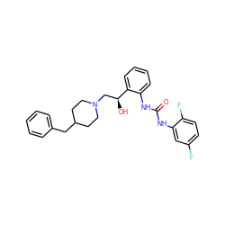 O=C(Nc1cc(F)ccc1F)Nc1ccccc1[C@@H](O)CN1CCC(Cc2ccccc2)CC1 ZINC000013475757