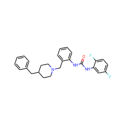 O=C(Nc1cc(F)ccc1F)Nc1ccccc1CN1CCC(Cc2ccccc2)CC1 ZINC000013475742