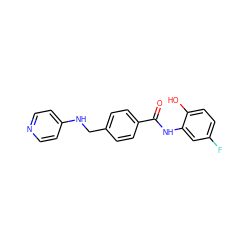 O=C(Nc1cc(F)ccc1O)c1ccc(CNc2ccncc2)cc1 ZINC000040405608