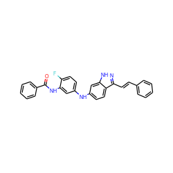 O=C(Nc1cc(Nc2ccc3c(/C=C/c4ccccc4)n[nH]c3c2)ccc1F)c1ccccc1 ZINC000167001423