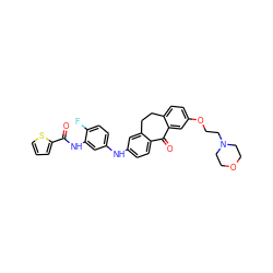 O=C(Nc1cc(Nc2ccc3c(c2)CCc2ccc(OCCN4CCOCC4)cc2C3=O)ccc1F)c1cccs1 ZINC000095595575