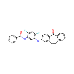 O=C(Nc1cc(Nc2ccc3c(c2)CCc2ccccc2C3=O)c(F)cc1F)c1ccccc1 ZINC000095593019