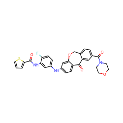 O=C(Nc1cc(Nc2ccc3c(c2)OCc2ccc(C(=O)N4CCOCC4)cc2C3=O)ccc1F)c1cccs1 ZINC001772638684