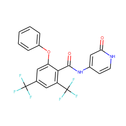 O=C(Nc1cc[nH]c(=O)c1)c1c(Oc2ccccc2)cc(C(F)(F)F)cc1C(F)(F)F ZINC000143215589