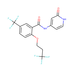 O=C(Nc1cc[nH]c(=O)c1)c1cc(C(F)(F)F)ccc1OCCC(F)(F)F ZINC000143172190