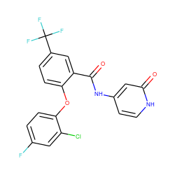 O=C(Nc1cc[nH]c(=O)c1)c1cc(C(F)(F)F)ccc1Oc1ccc(F)cc1Cl ZINC000143182654