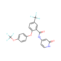 O=C(Nc1cc[nH]c(=O)c1)c1cc(C(F)(F)F)ccc1Oc1ccc(OC(F)(F)F)cc1 ZINC000143191093