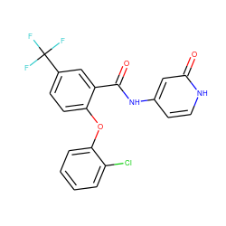 O=C(Nc1cc[nH]c(=O)c1)c1cc(C(F)(F)F)ccc1Oc1ccccc1Cl ZINC000220972659