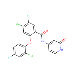 O=C(Nc1cc[nH]c(=O)c1)c1cc(F)c(Cl)cc1Oc1ccc(F)cc1Cl ZINC000143248019