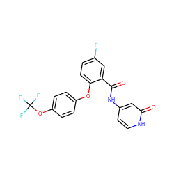 O=C(Nc1cc[nH]c(=O)c1)c1cc(F)ccc1Oc1ccc(OC(F)(F)F)cc1 ZINC000143194101