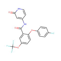 O=C(Nc1cc[nH]c(=O)c1)c1cc(OC(F)(F)F)ccc1Oc1ccc(F)cc1 ZINC000143202553