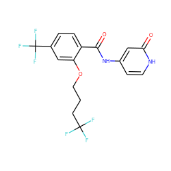 O=C(Nc1cc[nH]c(=O)c1)c1ccc(C(F)(F)F)cc1OCCCC(F)(F)F ZINC000143220562