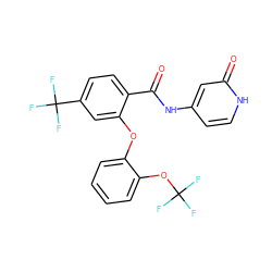 O=C(Nc1cc[nH]c(=O)c1)c1ccc(C(F)(F)F)cc1Oc1ccccc1OC(F)(F)F ZINC000143158654