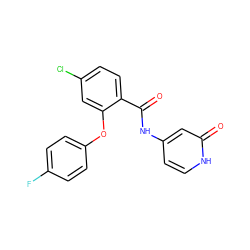 O=C(Nc1cc[nH]c(=O)c1)c1ccc(Cl)cc1Oc1ccc(F)cc1 ZINC000143173488