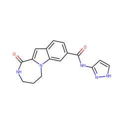 O=C(Nc1cc[nH]n1)c1ccc2cc3n(c2c1)CCCNC3=O ZINC000073239881