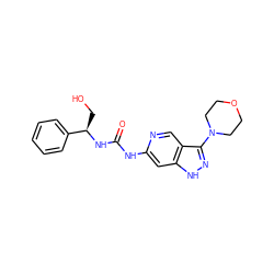 O=C(Nc1cc2[nH]nc(N3CCOCC3)c2cn1)N[C@H](CO)c1ccccc1 ZINC001772626037