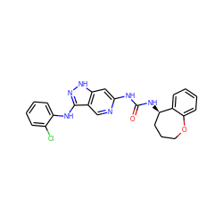 O=C(Nc1cc2[nH]nc(Nc3ccccc3Cl)c2cn1)N[C@@H]1CCCOc2ccccc21 ZINC001772657718