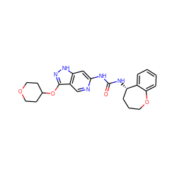 O=C(Nc1cc2[nH]nc(OC3CCOCC3)c2cn1)N[C@H]1CCCOc2ccccc21 ZINC001772601975