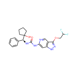 O=C(Nc1cc2[nH]nc(OCC(F)F)c2cn1)N[C@@H](c1ccccc1)C1(O)CCCC1 ZINC000209350907