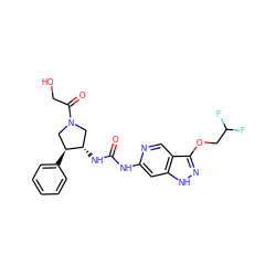 O=C(Nc1cc2[nH]nc(OCC(F)F)c2cn1)N[C@H]1CN(C(=O)CO)C[C@@H]1c1ccccc1 ZINC001772638756