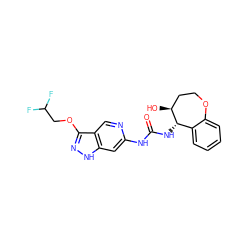 O=C(Nc1cc2[nH]nc(OCC(F)F)c2cn1)N[C@H]1c2ccccc2OCC[C@@H]1O ZINC001772625867