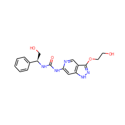 O=C(Nc1cc2[nH]nc(OCCO)c2cn1)N[C@H](CO)c1ccccc1 ZINC001772589343