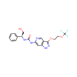 O=C(Nc1cc2[nH]nc(OCCOC(F)(F)F)c2cn1)N[C@H](CO)c1ccccc1 ZINC001772628567