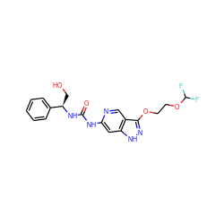 O=C(Nc1cc2[nH]nc(OCCOC(F)F)c2cn1)N[C@H](CO)c1ccccc1 ZINC001772641142