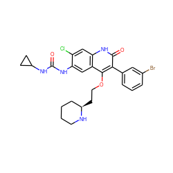 O=C(Nc1cc2c(OCC[C@@H]3CCCCN3)c(-c3cccc(Br)c3)c(=O)[nH]c2cc1Cl)NC1CC1 ZINC000029414593