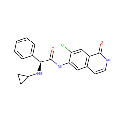 O=C(Nc1cc2cc[nH]c(=O)c2cc1Cl)[C@@H](NC1CC1)c1ccccc1 ZINC000049036487