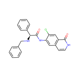 O=C(Nc1cc2cc[nH]c(=O)c2cc1Cl)[C@@H](NCc1ccccc1)c1ccccc1 ZINC000049036824
