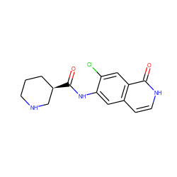 O=C(Nc1cc2cc[nH]c(=O)c2cc1Cl)[C@@H]1CCCNC1 ZINC000049113065