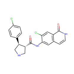 O=C(Nc1cc2cc[nH]c(=O)c2cc1Cl)[C@@H]1CNC[C@H]1c1ccc(Cl)cc1 ZINC000049047821