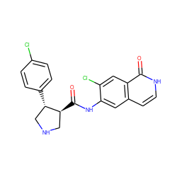 O=C(Nc1cc2cc[nH]c(=O)c2cc1Cl)[C@H]1CNC[C@@H]1c1ccc(Cl)cc1 ZINC000049047817