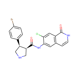 O=C(Nc1cc2cc[nH]c(=O)c2cc1Cl)[C@H]1CNC[C@H]1c1ccc(Br)cc1 ZINC000049111620