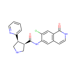 O=C(Nc1cc2cc[nH]c(=O)c2cc1Cl)[C@H]1CNC[C@H]1c1ccccn1 ZINC000049036799